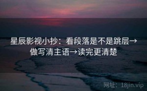 星辰影视小抄：看段落是不是跳层→做写清主语→读完更清楚