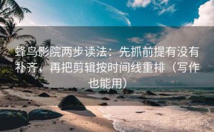 蜂鸟影院两步读法：先抓前提有没有补齐，再把剪辑按时间线重排（写作也能用）